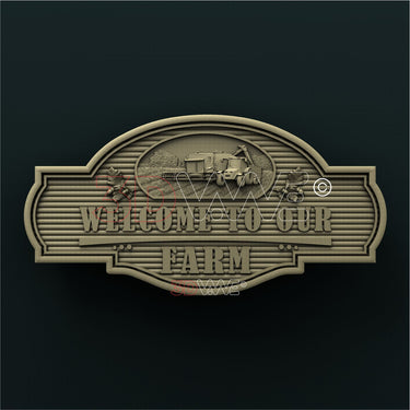 FARM WELCOME SIGN 3D STL 3DWave